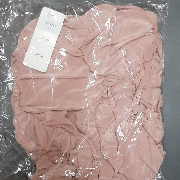 Last One🎉Dusty Pink Bandeau Ruched Midi Dress - Picture 6 of 9